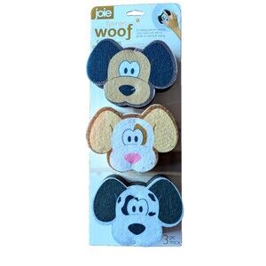 Joie Woof Sponges Dogs 3-Pack Scrubbing Wiping Household Kitchen Cleaning NEW